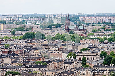 Aerial view of the city of Lodz (ÅÃ³dÅº), Poland Stock Photo